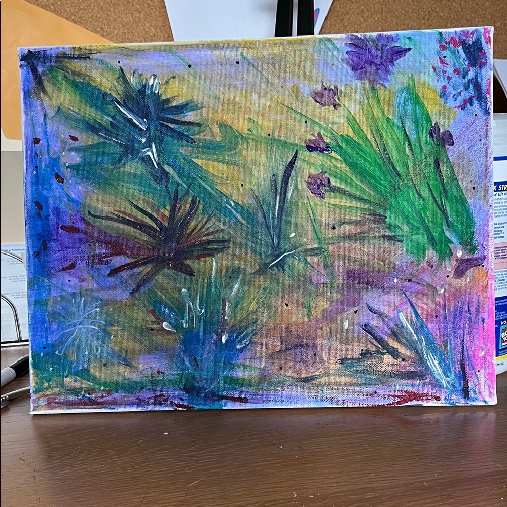 Abstract Green and Blue Canvas Art